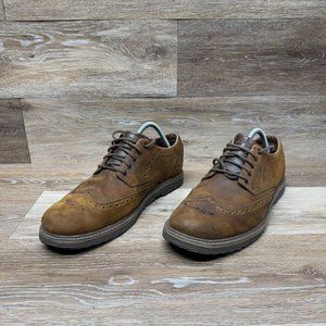 Skechers Classic Fit Brown Leather Wingtip Shoes Men's Size 11